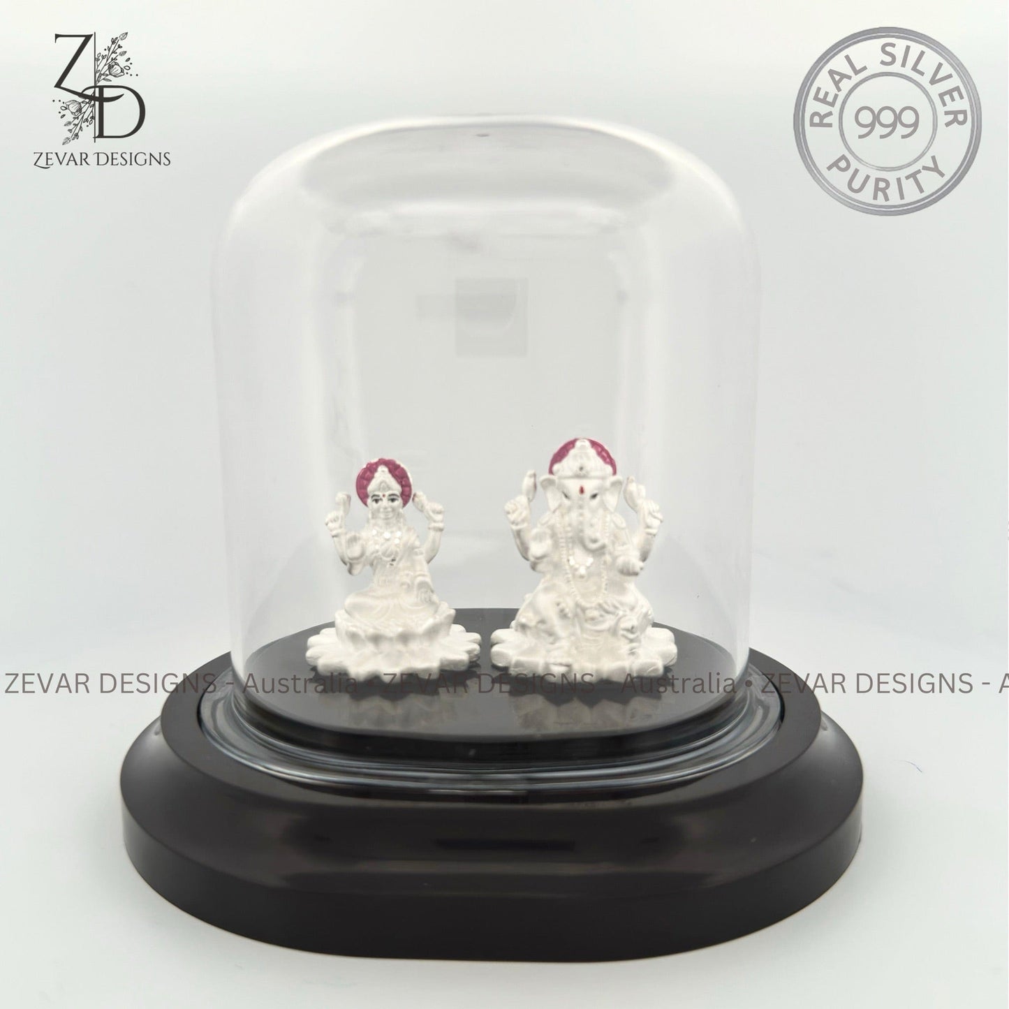 Zevar Designs 925 Silver religious Pure Silver Idol Laxmi ji & Ganesh ji - 999 Purity