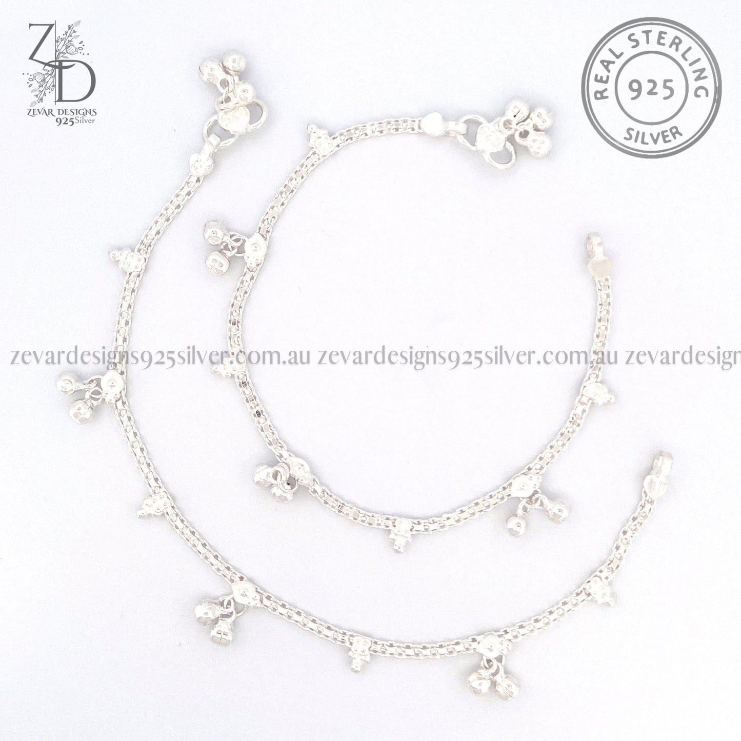 Zevar Designs 925 Silver baby-anklets Silver Baby Anklets - 925 Silver