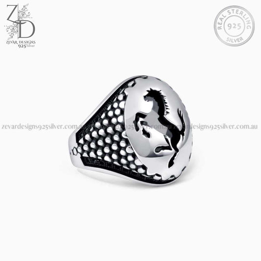 Zevar Designs 925 Silver men-rings Ferrari Ring