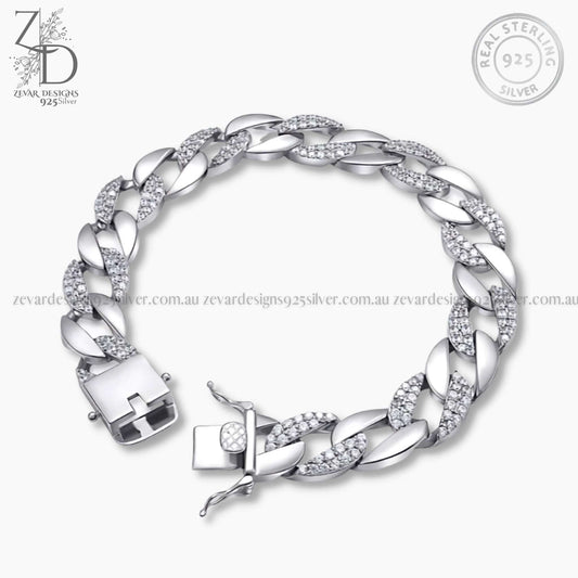 Zevar Designs 925 Silver mens-bracelets AD Bracelet