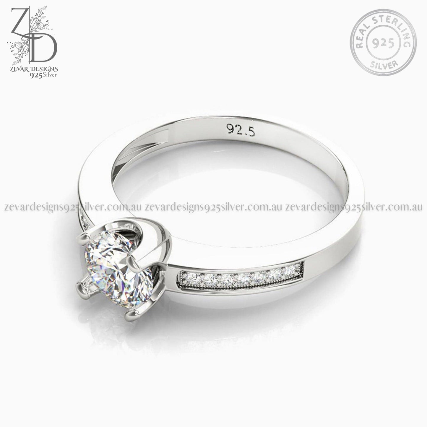 Zevar Designs 925 Silver women-rings AD Ring