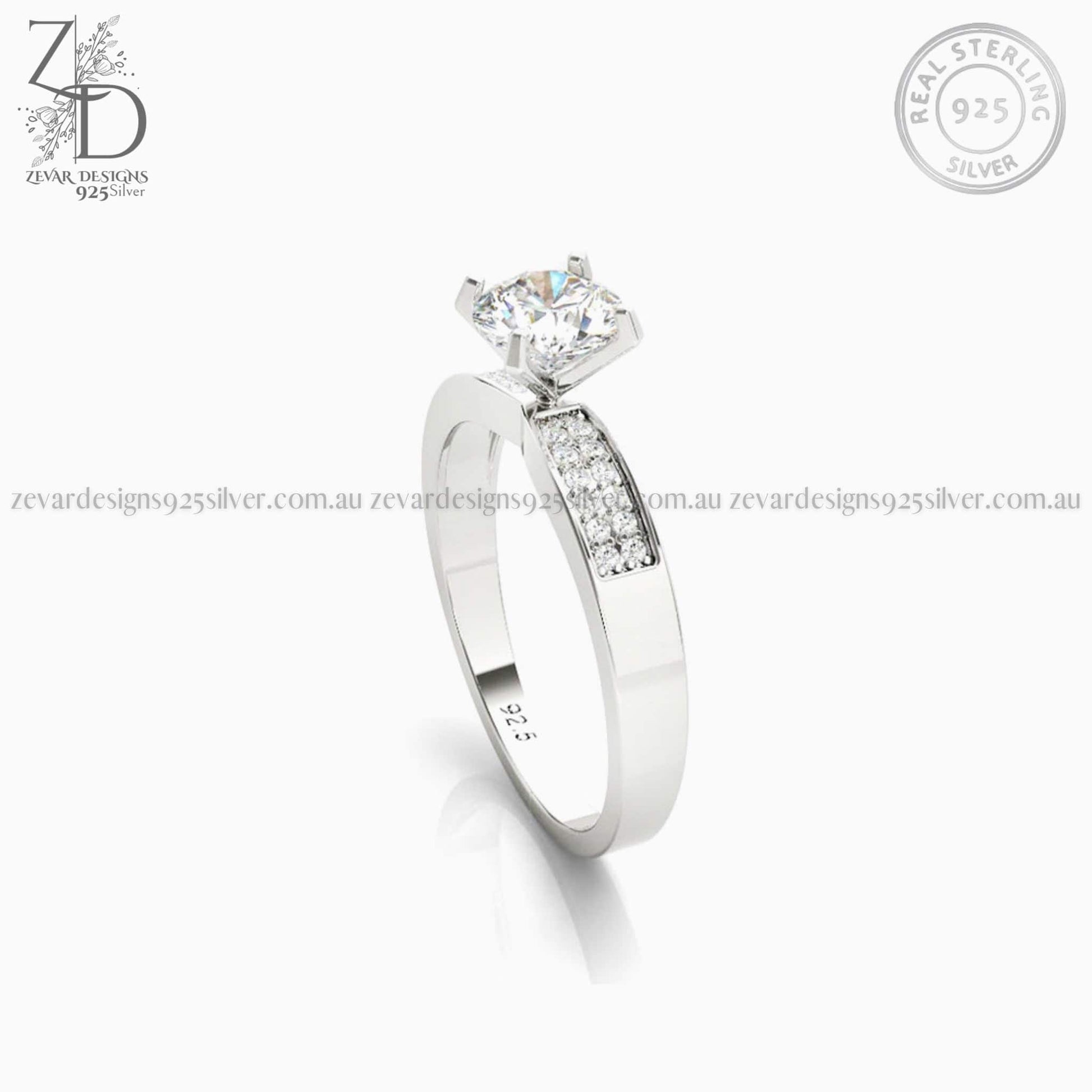 Zevar Designs 925 Silver women-rings AD Ring