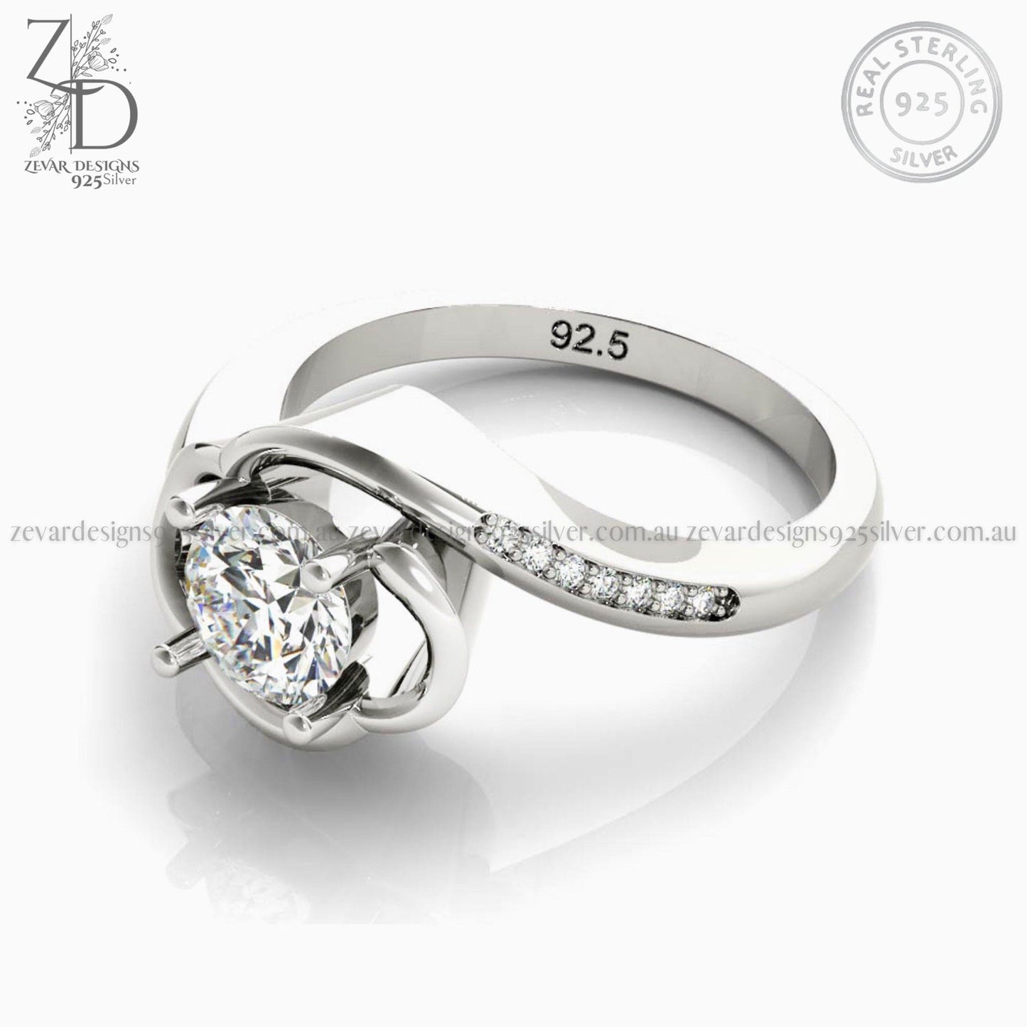 Zevar Designs 925 Silver women-rings AD Ring