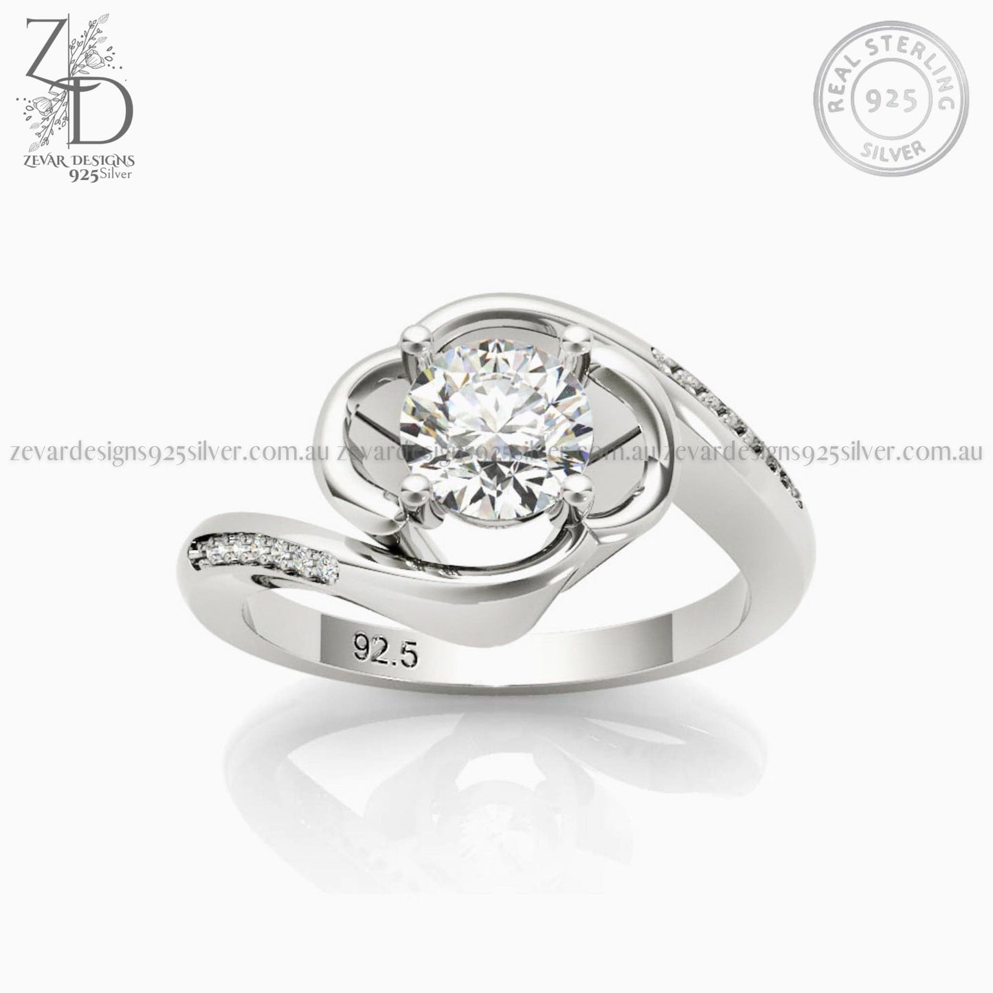 Zevar Designs 925 Silver women-rings AD Ring